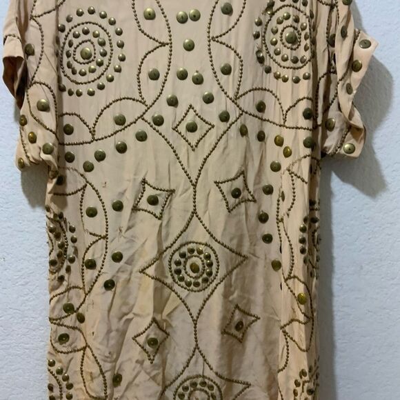 Haute Hippie Black 100% Silk Beaded Embellished Tunic Mini Dress, M - Picture 4 of 9